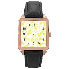 Pattern Rose Gold Leather Watch 