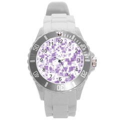 Pattern Round Plastic Sport Watch (l) by Valentinaart