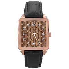 Chains Abstract Seamless Rose Gold Leather Watch 