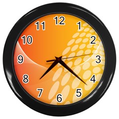 Abstract Orange Background Wall Clocks (black) by Simbadda