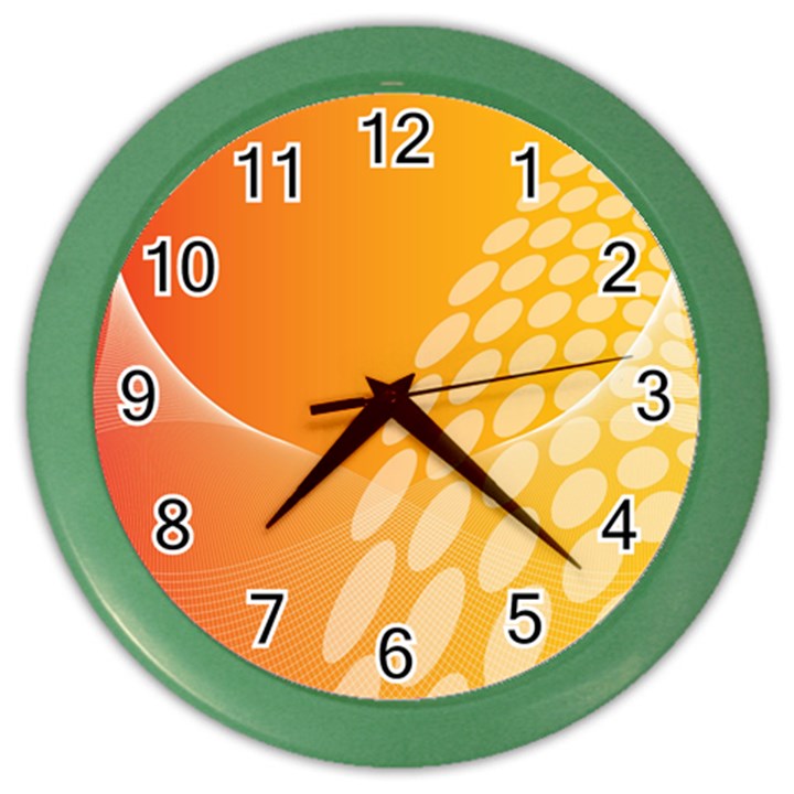 Abstract Orange Background Color Wall Clocks