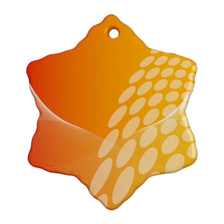 Abstract Orange Background Snowflake Ornament (Two Sides)