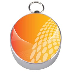 Abstract Orange Background Silver Compasses by Simbadda