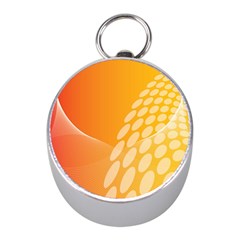 Abstract Orange Background Mini Silver Compasses by Simbadda