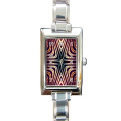 Vibrant Pattern Colorful Seamless Pattern Rectangle Italian Charm Watch by Simbadda