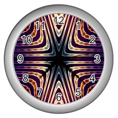 Vibrant Pattern Colorful Seamless Pattern Wall Clocks (silver)  by Simbadda