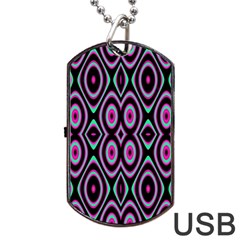 Colorful Seamless Pattern Vibrant Pattern Dog Tag Usb Flash (one Side) by Simbadda