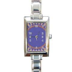 Frame Of Leafs Pattern Background Rectangle Italian Charm Watch by Simbadda