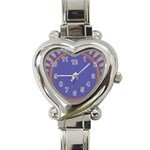 Frame Of Leafs Pattern Background Heart Italian Charm Watch Front