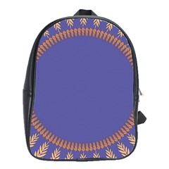 Frame Of Leafs Pattern Background School Bags(large)  by Simbadda