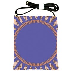 Frame Of Leafs Pattern Background Shoulder Sling Bags by Simbadda