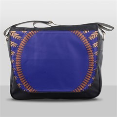 Frame Of Leafs Pattern Background Messenger Bags by Simbadda