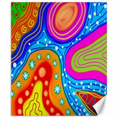 Hand Painted Digital Doodle Abstract Pattern Canvas 8  X 10  by Simbadda