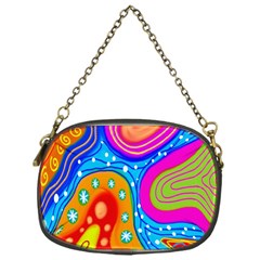 Hand Painted Digital Doodle Abstract Pattern Chain Purses (one Side)  by Simbadda