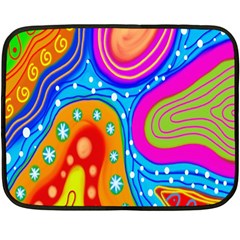 Hand Painted Digital Doodle Abstract Pattern Double Sided Fleece Blanket (mini)  by Simbadda