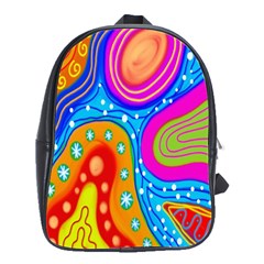 Hand Painted Digital Doodle Abstract Pattern School Bags(large)  by Simbadda