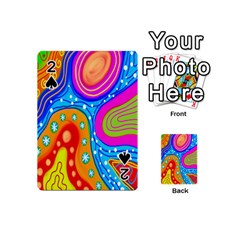 Hand Painted Digital Doodle Abstract Pattern Playing Cards 54 (mini)  by Simbadda