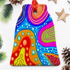 Hand Painted Digital Doodle Abstract Pattern Bell Ornament (two Sides)