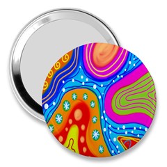 Hand Painted Digital Doodle Abstract Pattern 3  Handbag Mirrors