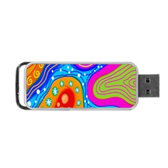 Hand Painted Digital Doodle Abstract Pattern Portable Usb Flash (one Side) by Simbadda