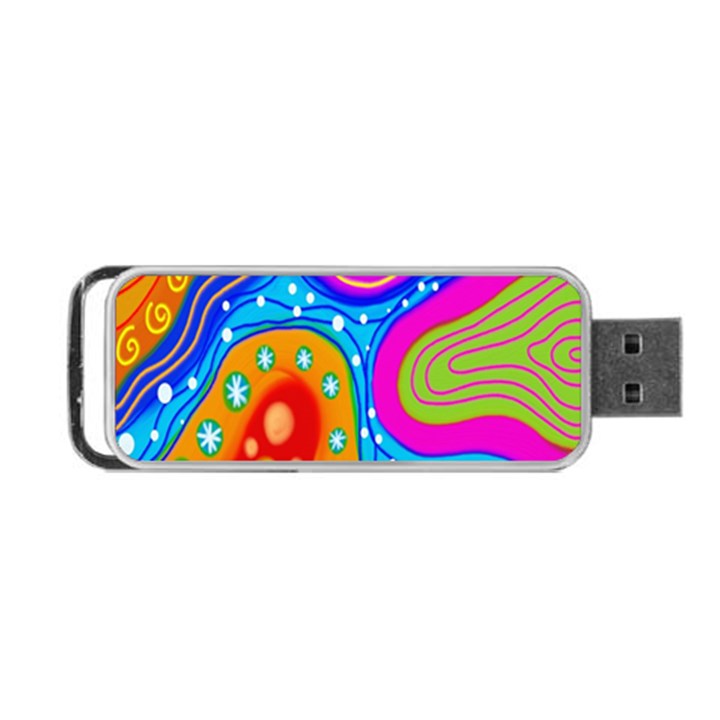 Hand Painted Digital Doodle Abstract Pattern Portable USB Flash (Two Sides)