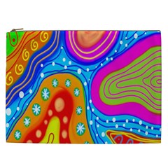 Hand Painted Digital Doodle Abstract Pattern Cosmetic Bag (xxl)  by Simbadda