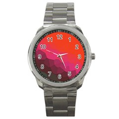 Abstract Elegant Background Pattern Sport Metal Watch by Simbadda