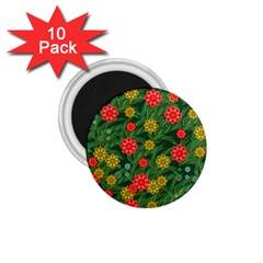 Completely Seamless Tile With Flower 1 75  Magnets (10 Pack)  by Simbadda