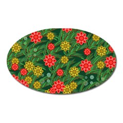 Completely Seamless Tile With Flower Oval Magnet by Simbadda