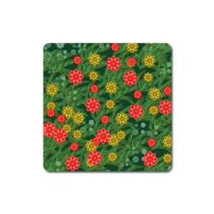 Completely Seamless Tile With Flower Square Magnet by Simbadda