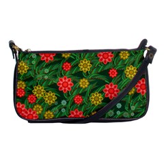 Completely Seamless Tile With Flower Shoulder Clutch Bags by Simbadda