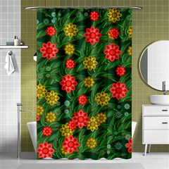 Completely Seamless Tile With Flower Shower Curtain 48  X 72  (small)  by Simbadda