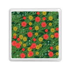 Completely Seamless Tile With Flower Memory Card Reader (square)  by Simbadda