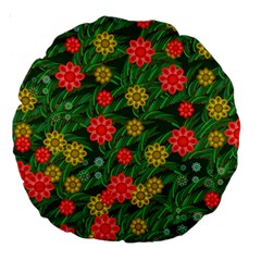 Completely Seamless Tile With Flower Large 18  Premium Round Cushions by Simbadda