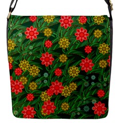 Completely Seamless Tile With Flower Flap Messenger Bag (s) by Simbadda