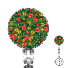 Completely Seamless Tile With Flower Stainless Steel Nurses Watch by Simbadda