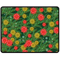 Completely Seamless Tile With Flower Double Sided Fleece Blanket (medium)  by Simbadda