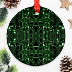 An Overly Large Geometric Representation Of A Circuit Board Ornament (round) by Simbadda