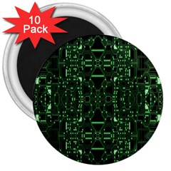 An Overly Large Geometric Representation Of A Circuit Board 3  Magnets (10 Pack)  by Simbadda