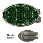 An Overly Large Geometric Representation Of A Circuit Board Money Clips (Oval)  Front