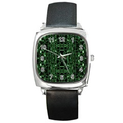 An Overly Large Geometric Representation Of A Circuit Board Square Metal Watch by Simbadda