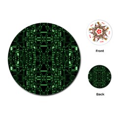 An Overly Large Geometric Representation Of A Circuit Board Playing Cards (round)  by Simbadda