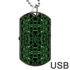 An Overly Large Geometric Representation Of A Circuit Board Dog Tag Usb Flash (one Side) by Simbadda