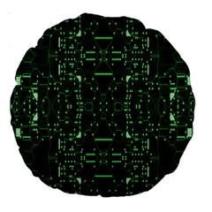 An Overly Large Geometric Representation Of A Circuit Board Large 18  Premium Round Cushions by Simbadda