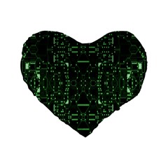 An Overly Large Geometric Representation Of A Circuit Board Standard 16  Premium Heart Shape Cushions by Simbadda