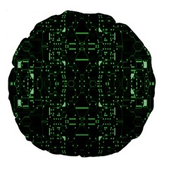 An Overly Large Geometric Representation Of A Circuit Board Large 18  Premium Flano Round Cushions by Simbadda