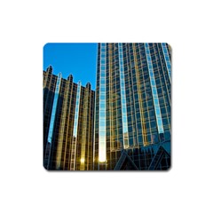 Two Abstract Architectural Patterns Square Magnet by Simbadda