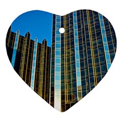 Two Abstract Architectural Patterns Heart Ornament (two Sides)