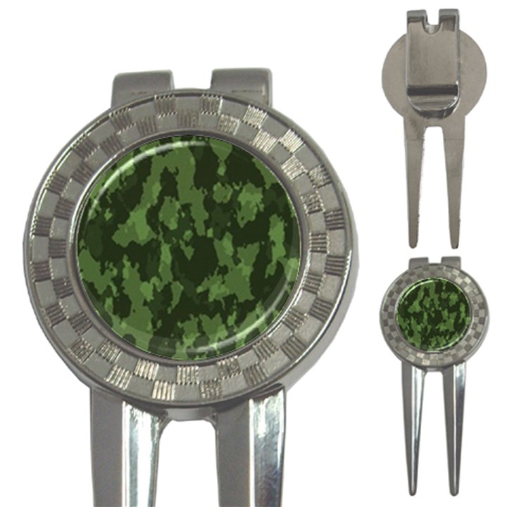 Camouflage Green Army Texture 3-in-1 Golf Divots