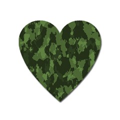 Camouflage Green Army Texture Heart Magnet